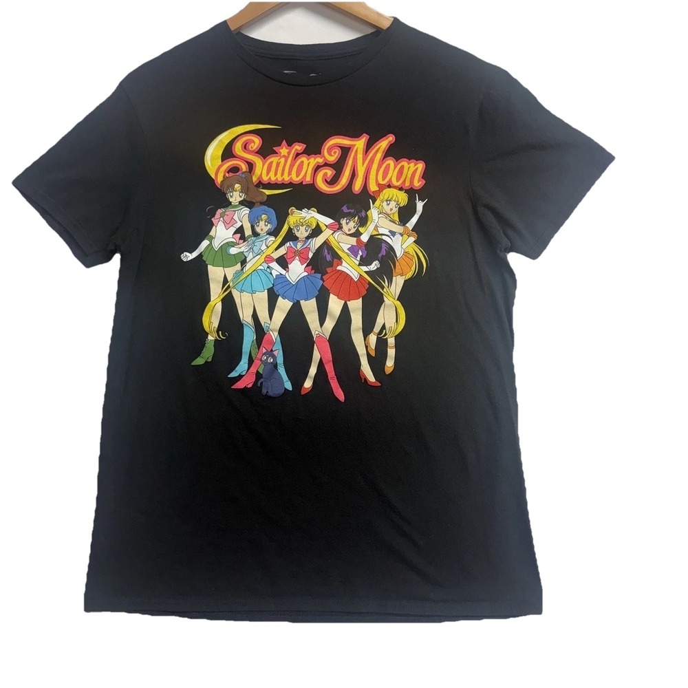 Sailor Moon‎ Graphic T Shirt Black Anime Manga Medium Fits Small 100% Cotton